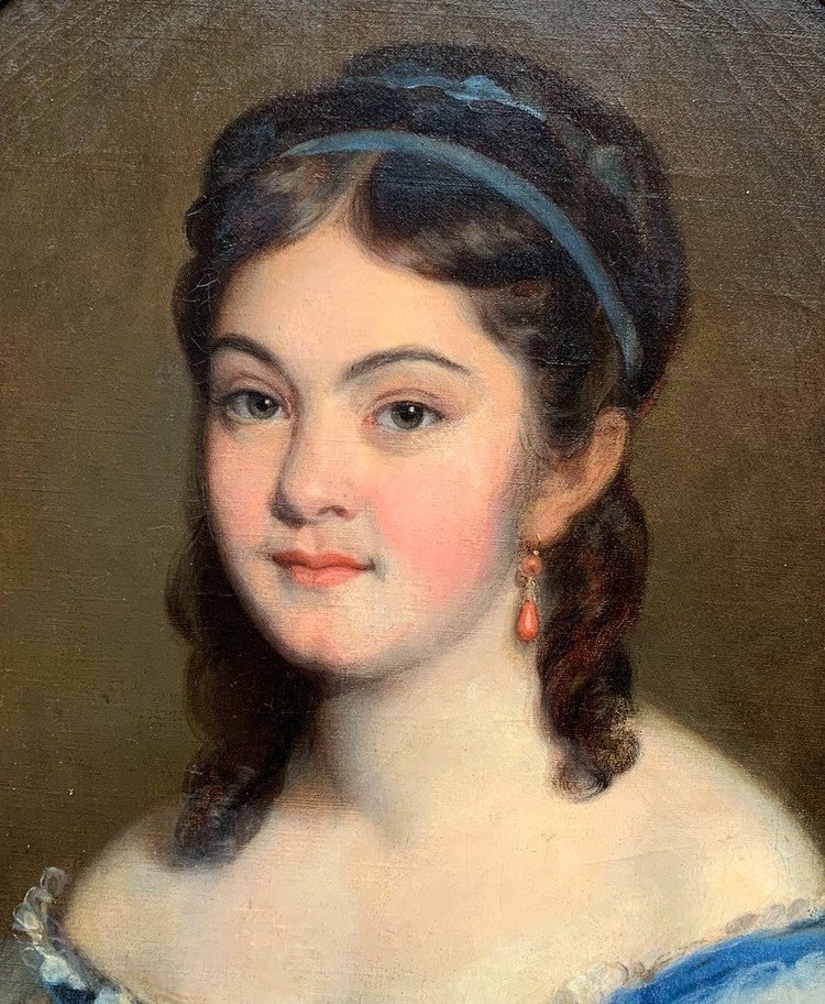 Ritratto di giovane ragazza firmato Fanny Gilbert (1820/...