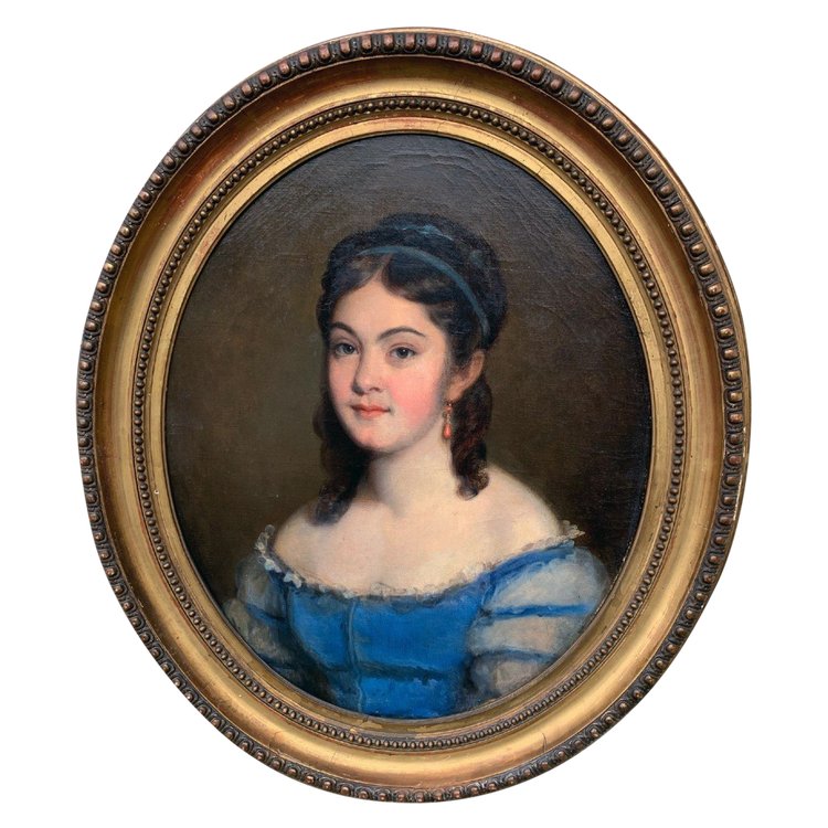Ritratto di giovane ragazza firmato Fanny Gilbert (1820/...