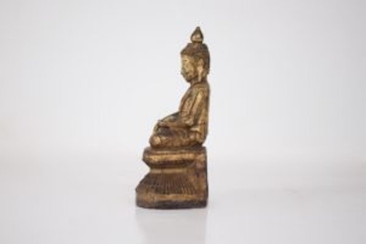 Buddha in legno dorato, Birmania, Stato Shan