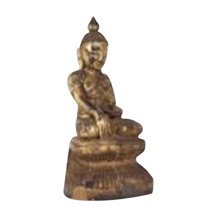 Buddha in legno dorato, Birmania, Stato Shan