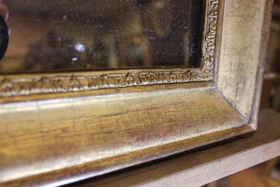 specchietto modanatura Luigi Filippo, foglia oro e mercurio 36 x 42