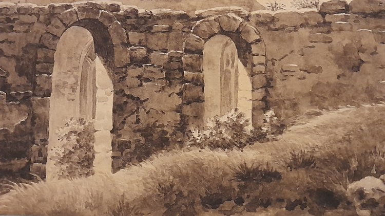 Die Ruinen der Kirche von Pourville von Régnier