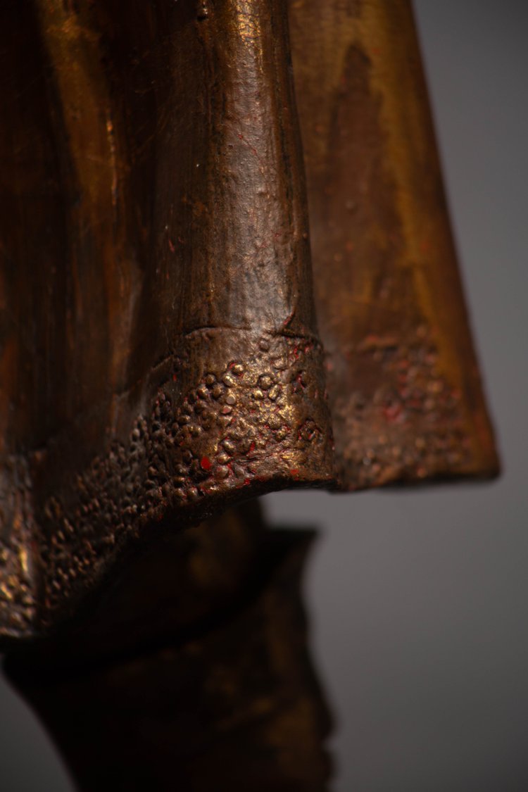 Statue Polychrome en Bois, Noble de la Cour Royale Française, XIXᵉ Siècle