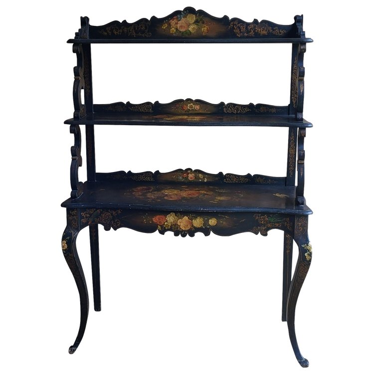 Etagère / Console en bois noirci époque Napoléon III