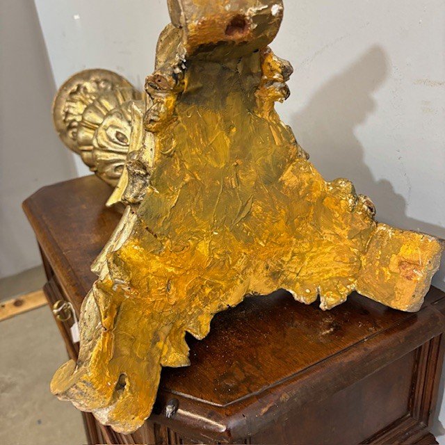 Candélabre ancien - Bougeoir doré d'époque Louis XVI vers 1770. H 104