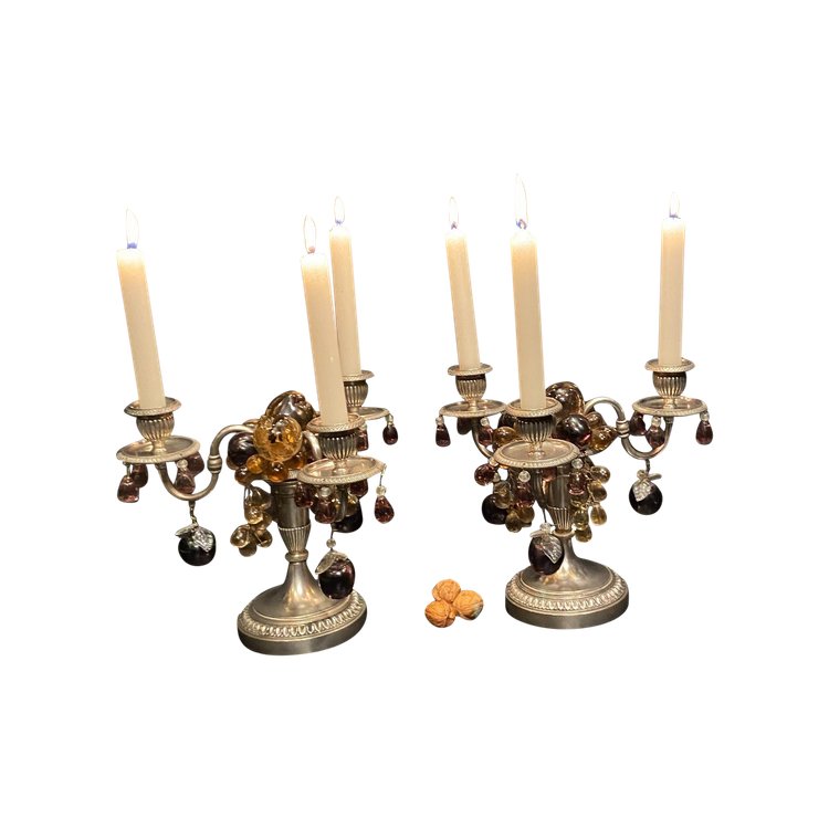 Pair of candelabra with three branches