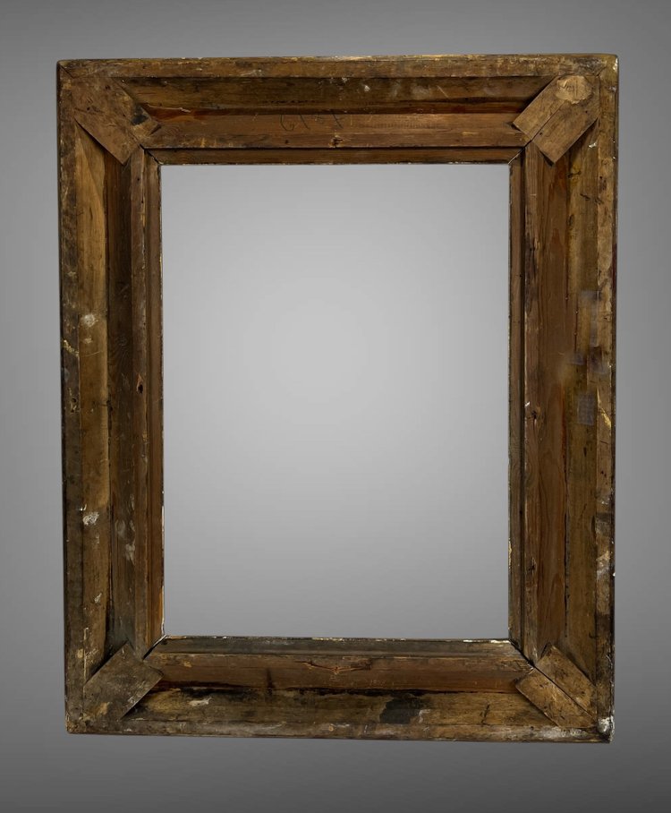 ANCIENT GOLDEN WOOD AND STUC FRAME FOR PAINTING 49 cm x 36.5 cm