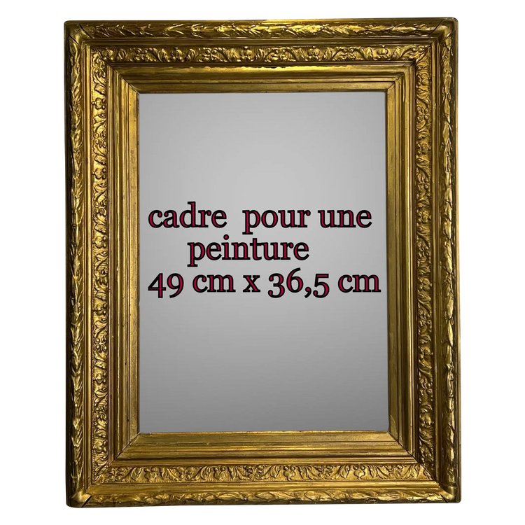ANCIENT GOLDEN WOOD AND STUC FRAME FOR PAINTING 49 cm x 36.5 cm