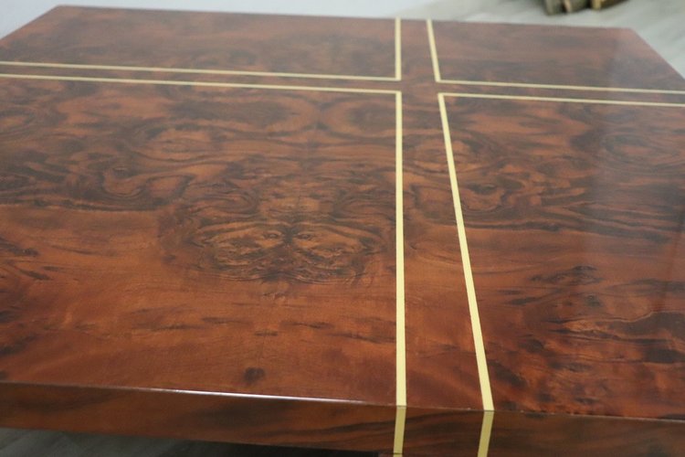 Quadratischer Couchtisch aus Wurzelholz, 1970er