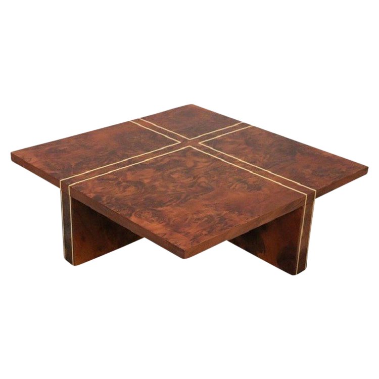 Quadratischer Couchtisch aus Wurzelholz, 1970er