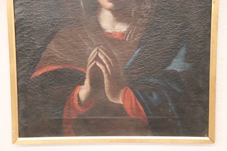 Ecole Italienne, Vierge en Prière, Huile sur Toile