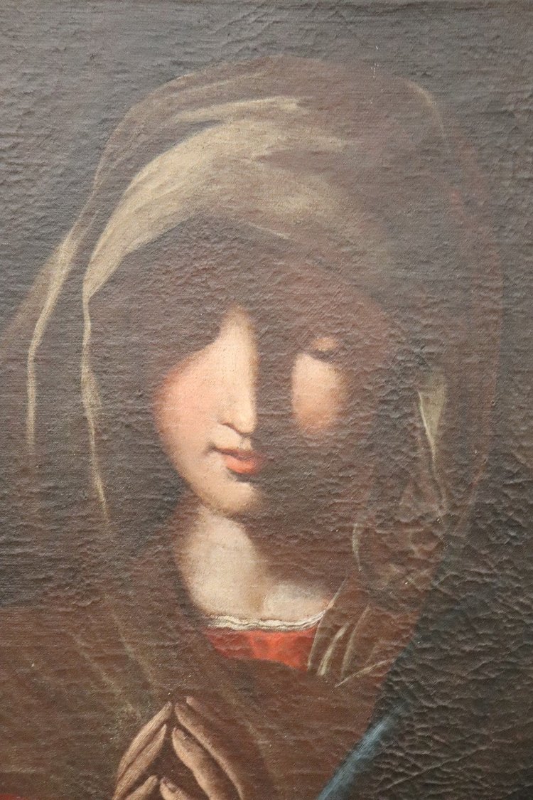Ecole Italienne, Vierge en Prière, Huile sur Toile