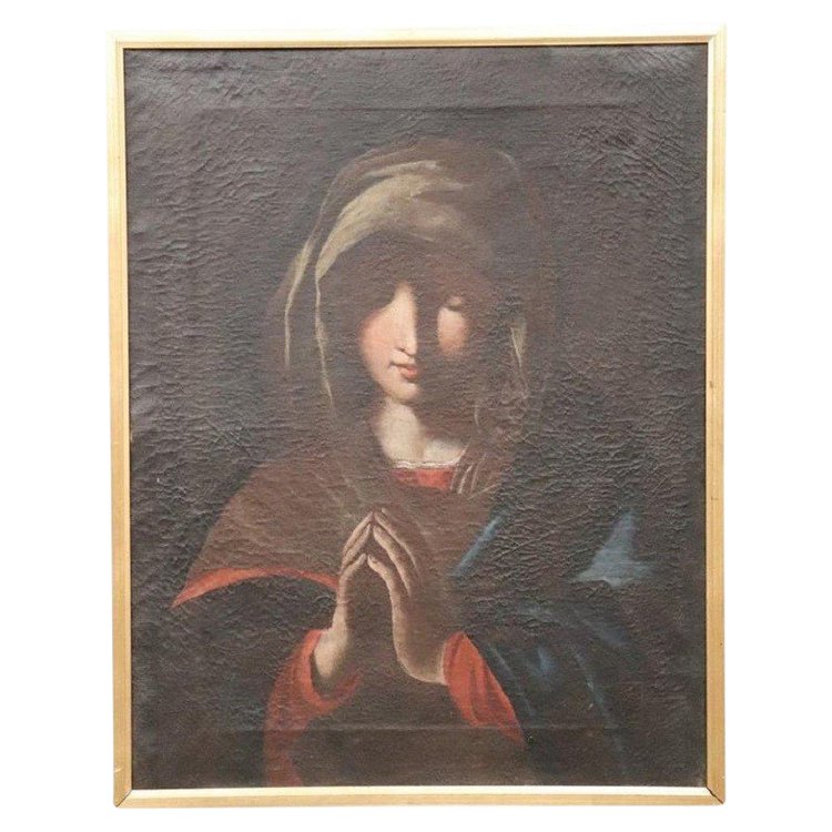 Ecole Italienne, Vierge en Prière, Huile sur Toile