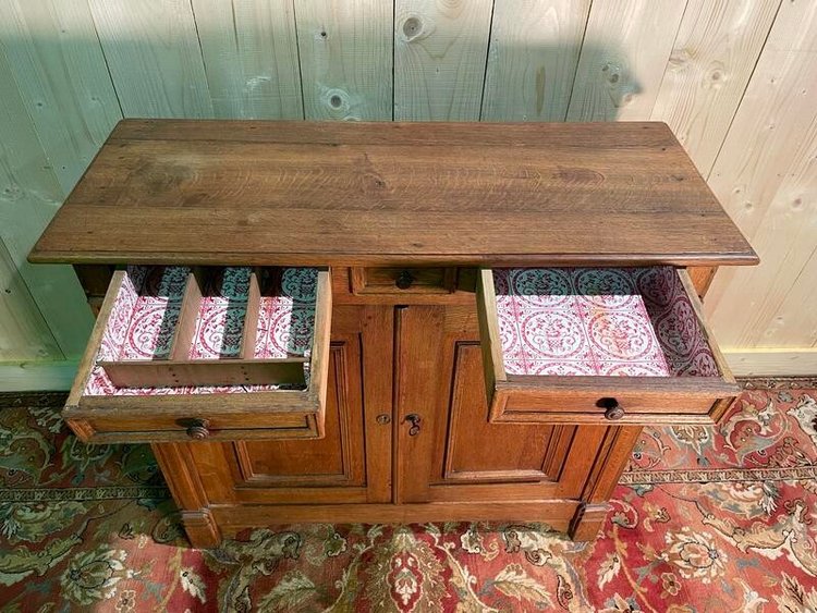 Credenza Luigi Filippo in massello di rovere