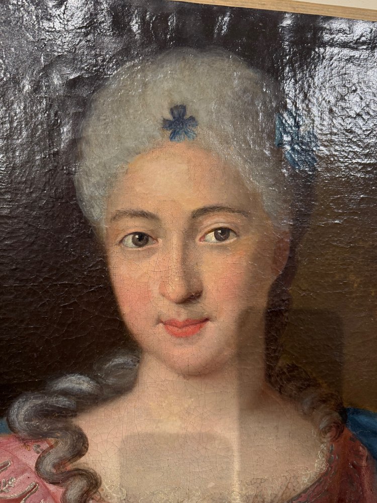 Gemälde Porträt Elegante 18. Jahrhundert HST