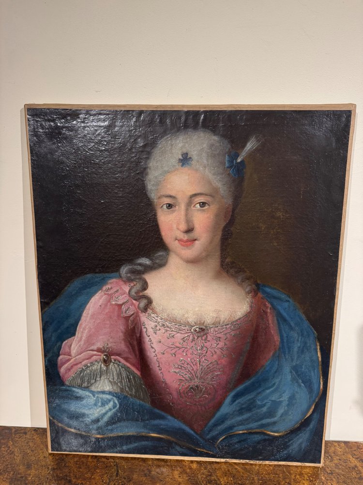 Gemälde Porträt Elegante 18. Jahrhundert HST