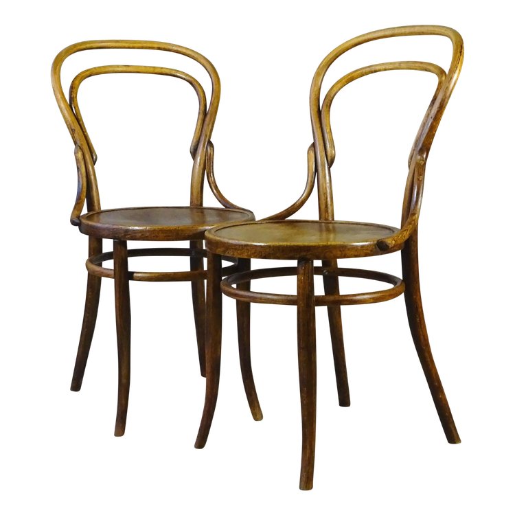 2 Bistro chairs N°14 by FUCHS & FREUD- Bielitz-Austria circa 1890, Thonet no.