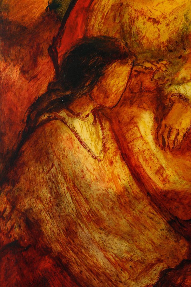 Mario Vargas (1928-2017) - Le ragazze del villaggio olio su tavola 1973 circa