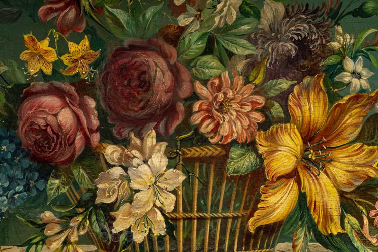 Blumenstrauß auf einem Steingebälk Öl auf Leinwand um 1880-1890
