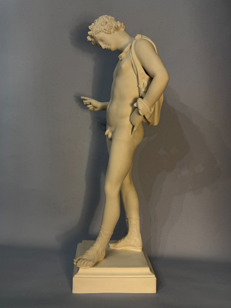 Gustavsberger Manufaktur Narziss von Pompeji oder Dyonisos Biskuitskulptur.