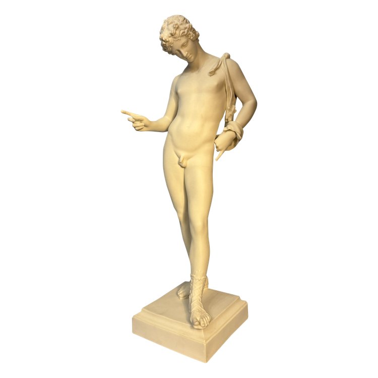 Gustavsberger Manufaktur Narziss von Pompeji oder Dyonisos Biskuitskulptur.