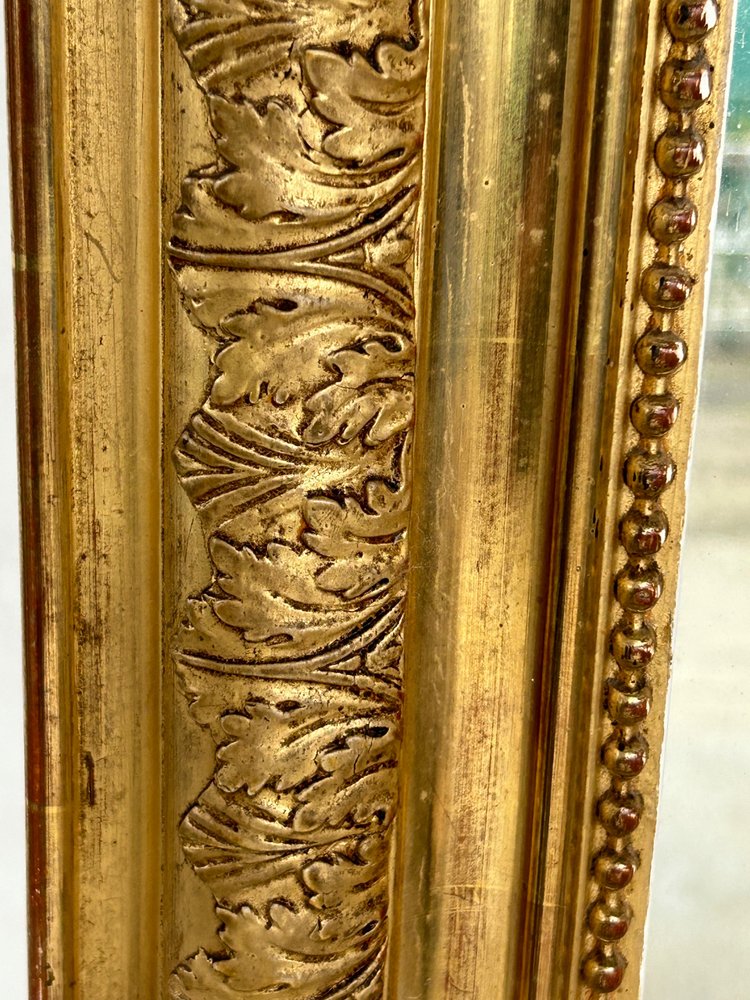 Miroir Louis Phillipe Bois Et Stuc Doré Late 19th century H 138 X L 95 Cm