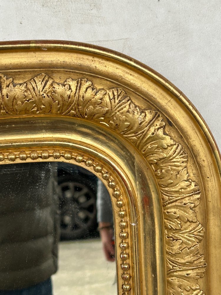 Miroir Louis Phillipe Bois Et Stuc Doré Late 19th century H 138 X L 95 Cm