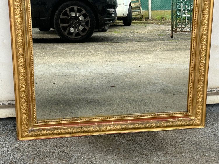 Miroir Louis Phillipe Bois Et Stuc Doré Late 19th century H 138 X L 95 Cm