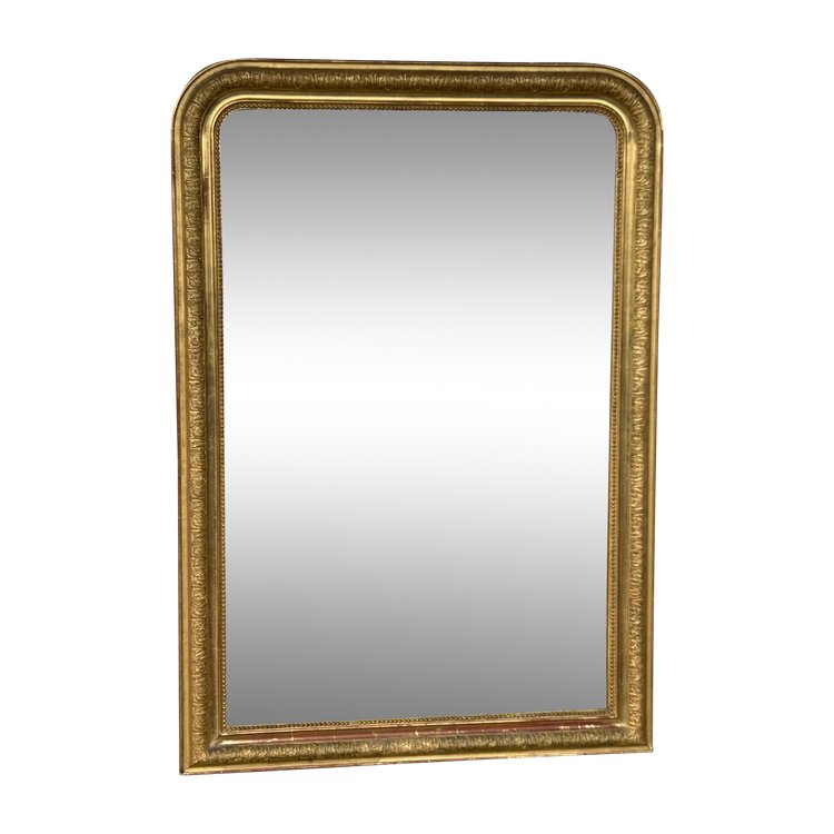 Miroir Louis Phillipe Bois Et Stuc Doré Late 19th century H 138 X L 95 Cm