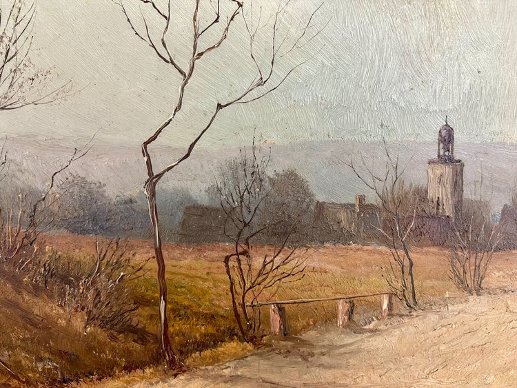 Gemälde Deutsche Landschaft Weimar von Johannes Köhler - Öl auf Leinwand (50cm x 35cm)