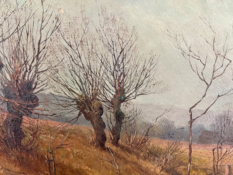 Gemälde Deutsche Landschaft Weimar von Johannes Köhler - Öl auf Leinwand (50cm x 35cm)