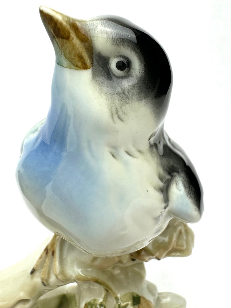 Coppia di uccelli in porcellana tedesca