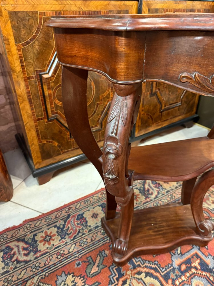 PICCOLA CONSOLE IN STILE LOUIS PHILIPPE IN MOGANO