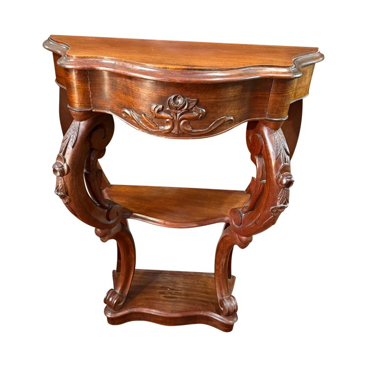 PICCOLA CONSOLE IN STILE LOUIS PHILIPPE IN MOGANO
