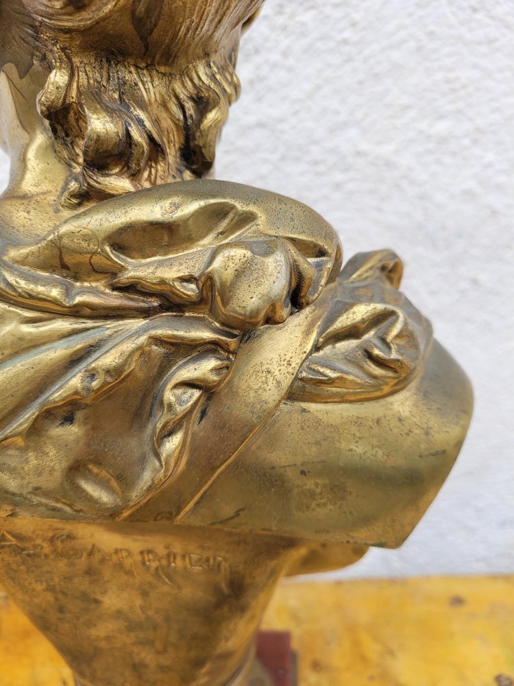A Carrier, Frauenbüste aus Bronze, Signiert, 19. Jahrhundert