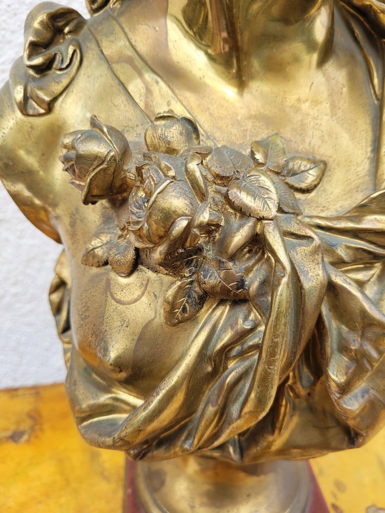 A Carrier, Frauenbüste aus Bronze, Signiert, 19. Jahrhundert