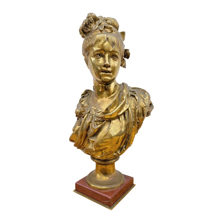 A Carrier, Frauenbüste aus Bronze, Signiert, 19. Jahrhundert