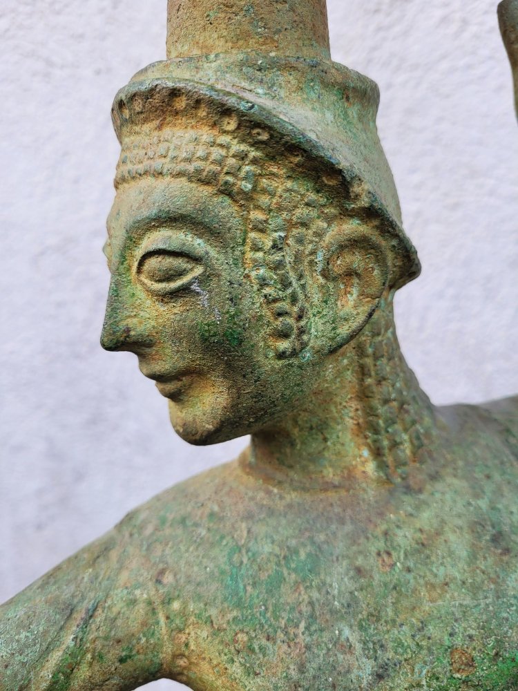 Thymiaterion or Etruscan incense burner, Grand Tour, 19th century