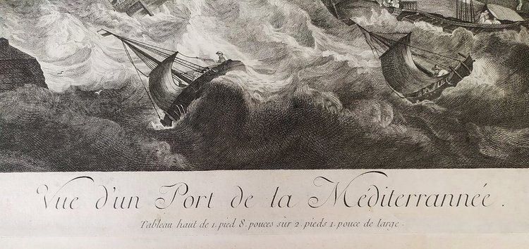  Älterer Stich Marine Hafen Im Mittelmeer nach Ludolf Bakhuizen 18.