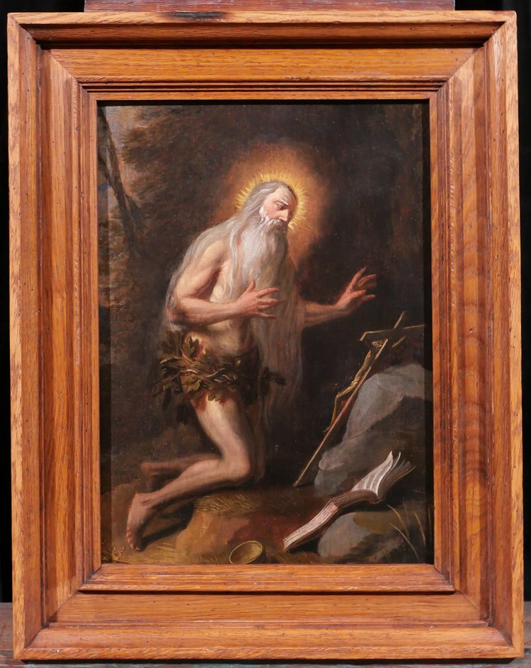 Johannes I Sadeler (Nachfolger von) 1550-1600 St. Onuphra, Gemälde, um 1600-50, Flämische Schule