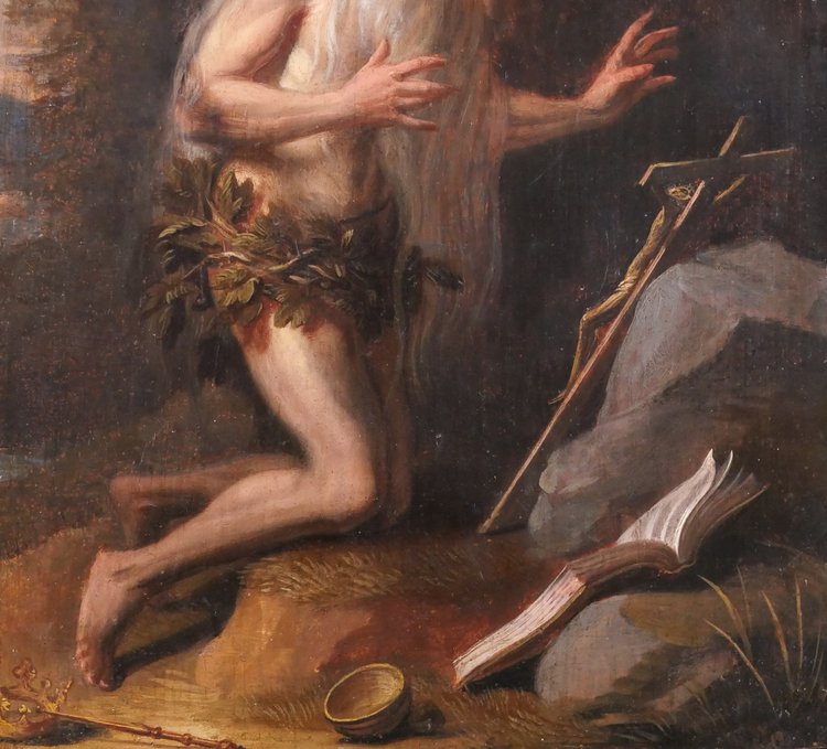 Johannes I Sadeler (Nachfolger von) 1550-1600 St. Onuphra, Gemälde, um 1600-50, Flämische Schule