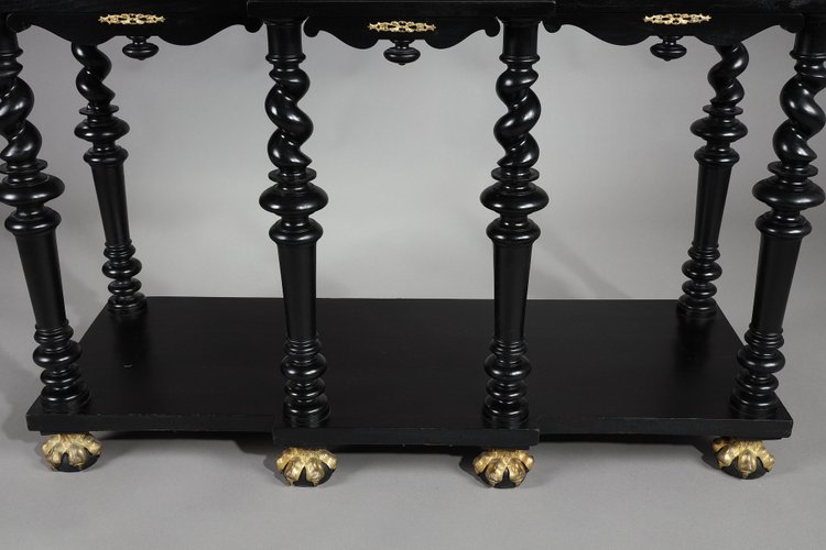 Cabinet sur pied dans le style des cabinets flamands du 17e siècle