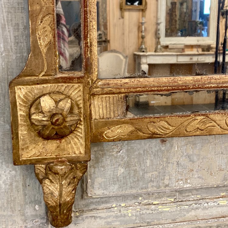 Grand miroir à parecloses d'époque Louis XVI