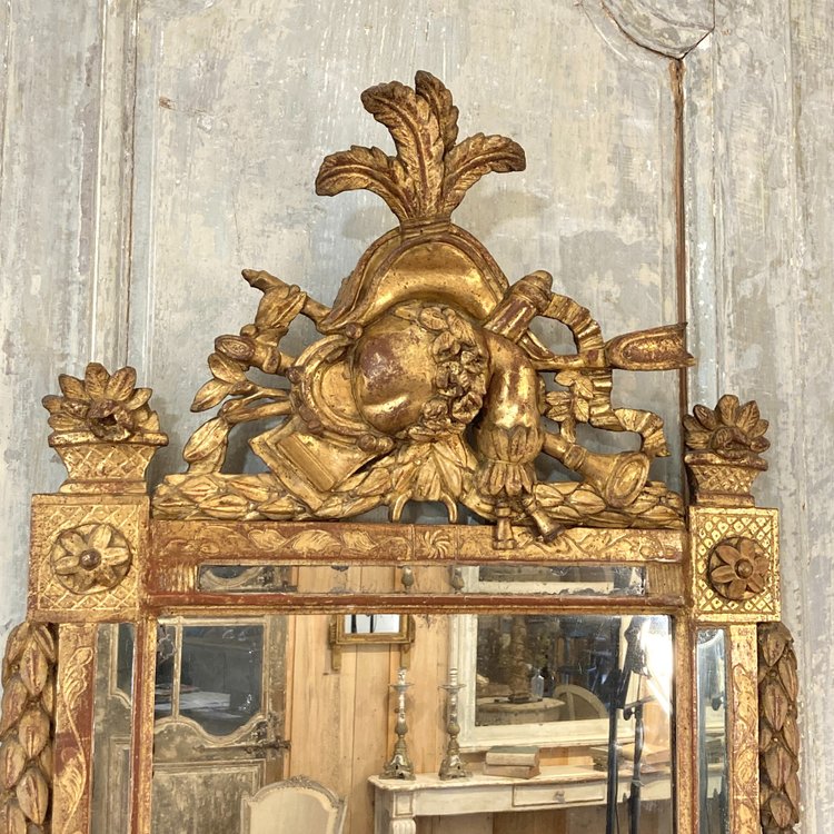 Grand miroir à parecloses d'époque Louis XVI