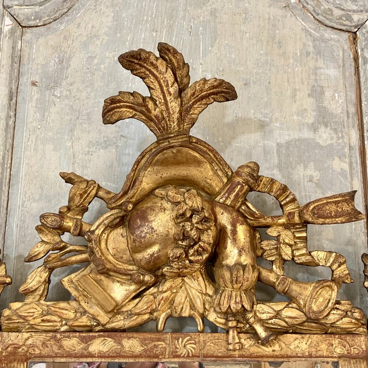 Grand miroir à parecloses d'époque Louis XVI