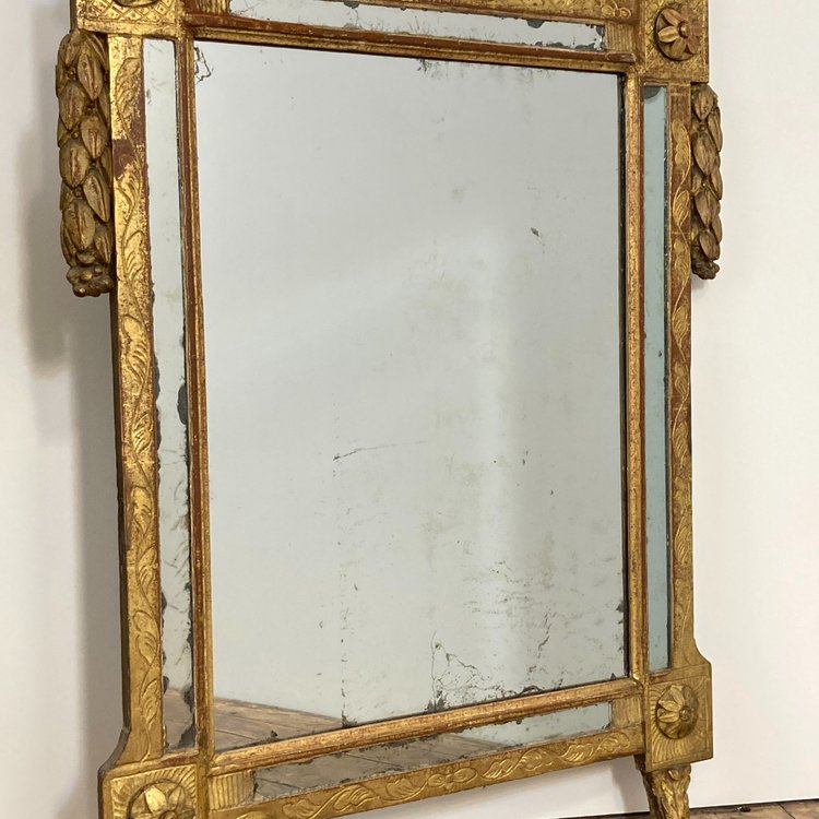 Grand miroir à parecloses d'époque Louis XVI