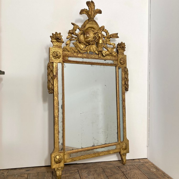 Grand miroir à parecloses d'époque Louis XVI