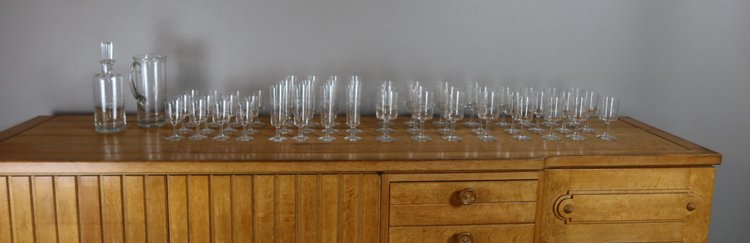 Art Deco glassware set 50 pieces
