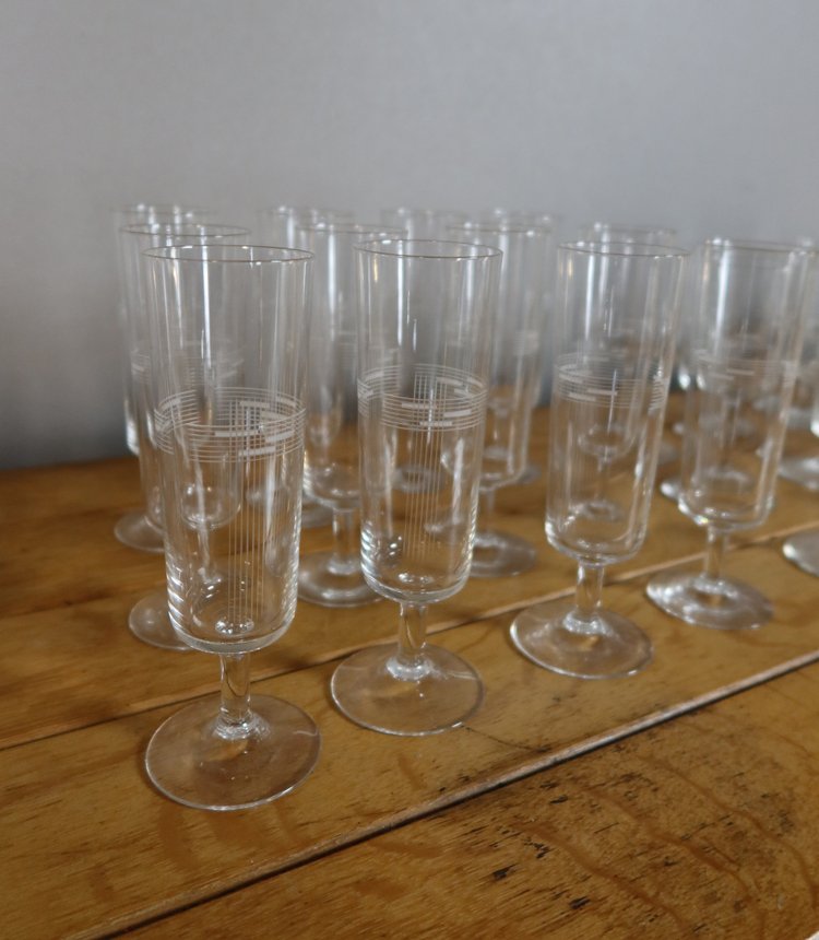 Art Deco glassware set 50 pieces
