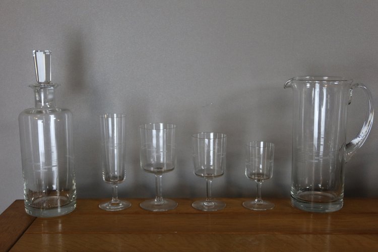 Art Deco glassware set 50 pieces